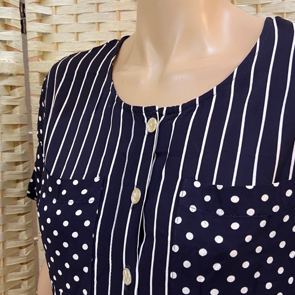 Michael K & Company, Patterned Blue Dress - Size M - Picture 3 of 10